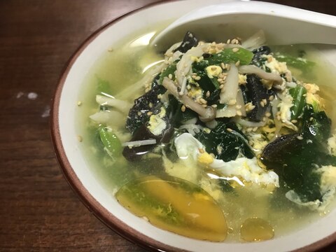 【低糖質】冷凍野菜で食物繊維たっぷり中華スープ♫